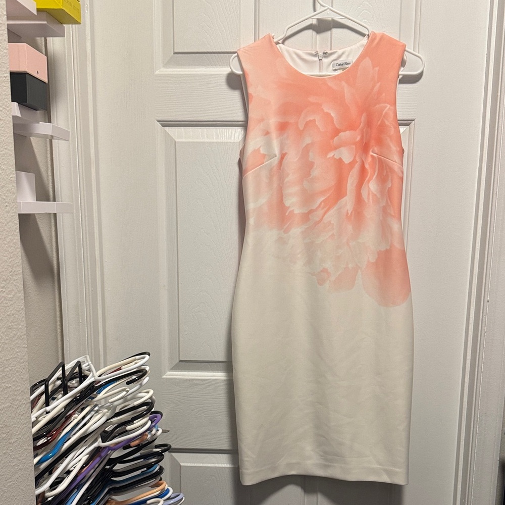 Calvin Klein Pink Floral Sheath Dress